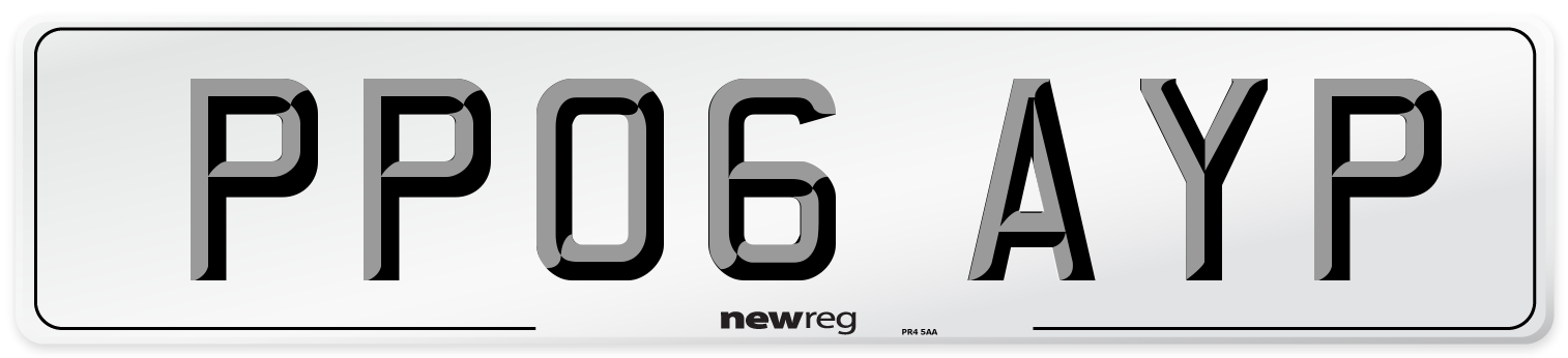 PP06 AYP Number Plate from New Reg